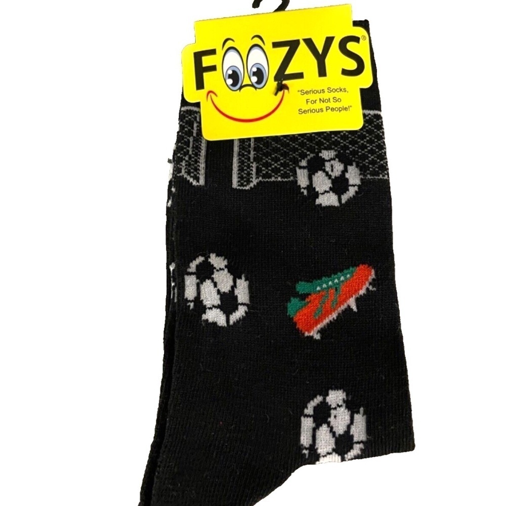 Foozys‎ Women's Crew Socks: Soccer; Black; Women's Size 9-11